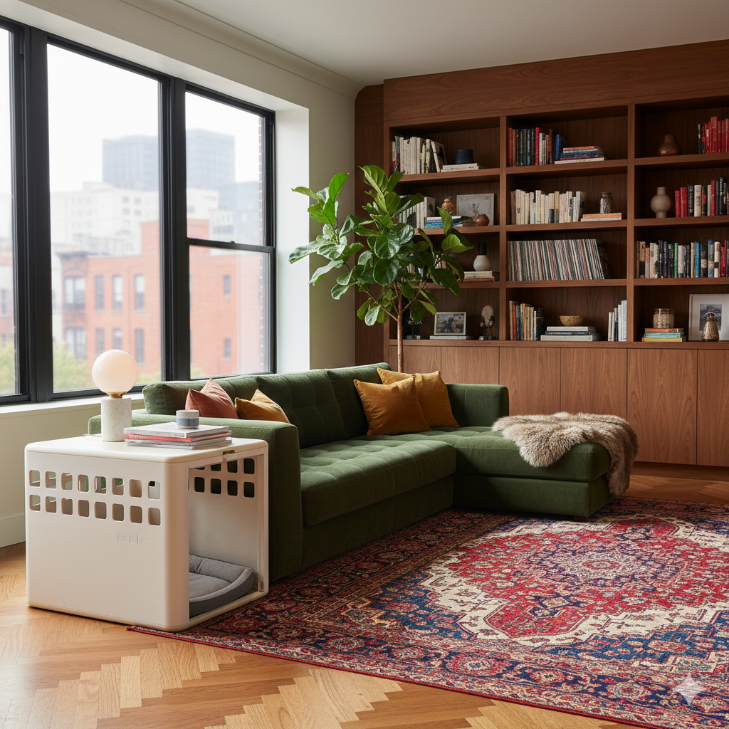 Modern Dog Crate & Side Table – 2 in 1