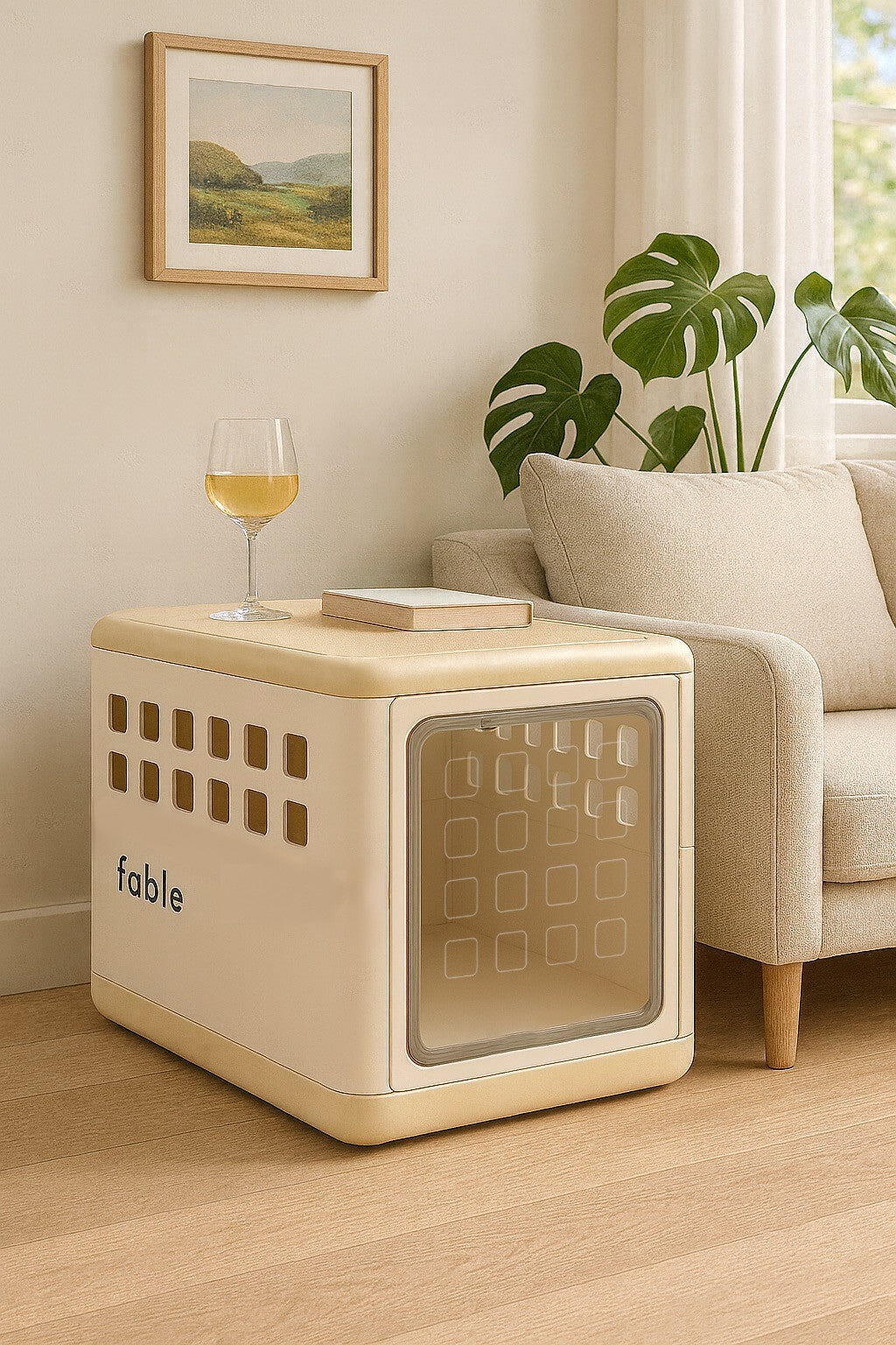 Modern Dog Crate & Side Table – 2 in 1